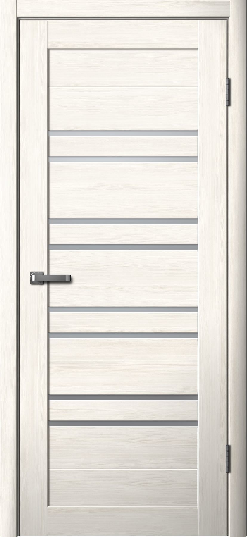 Дверь межкомнатная Двероникс 82Л, цвет снежный ясень, экошпон, стекло матовое