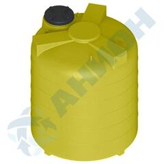Емкость цилиндрическая 10000 л мод.КАС с резьбой и крышкой с клапаном на поддоне Анион 10000 л. вертикальная (2290x2290x2780см;желтый) - арт.559589