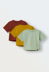 Комплект из 3 футболок (горчица/хаки/кирпич меланж)