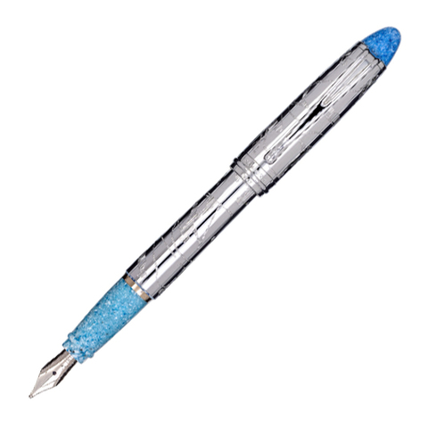Перьевая ручка Aurora Ipsilon Ice Blue Chrome CT, перо - F, в подарочной коробке