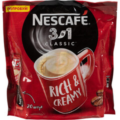 Кофе Nescafe 3 в 1 Классик раств., пакет, 20штx14,5г