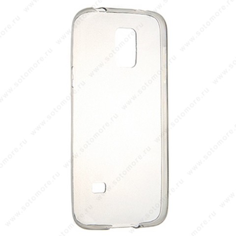 Накладка силиконовая ультра-тонкая для Samsung Galaxy S5 mini черная (прозрачная)