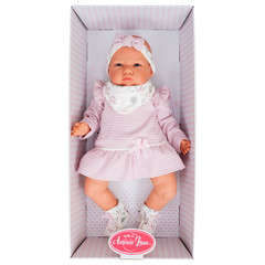 Munecas Antonio Juan Кукла Анна в розовом, озвученная (детский лепет), 52 см (1957)