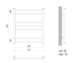 Полотенцесушитель водяной Lemark Ursus - LM72607 (П7 500x600), хром
