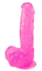 Розовый реалистичный фаллоимитатор - 18 см. - 