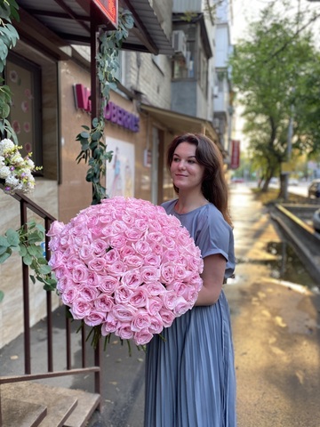 101 нежно-розовая пионовидная роза Пинк Охара (Pink O’Hara)/Цветы луны