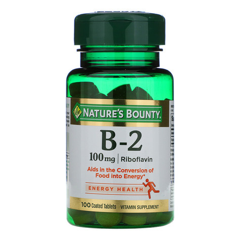Nature's Bounty, Витамин B-2, 100 мг, 100 таблеток, покрытых оболочкой