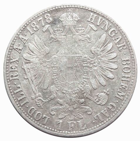 1 флорин 1878 год, Австрия. VF+