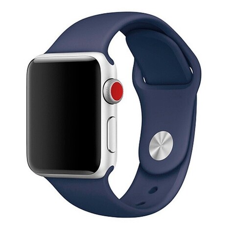 Силиконовый ремешок Sport Band 38 мм / 40 мм / 41 мм для Apple Watch (Темно-синий)