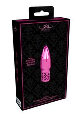 Розовая перезаряжаемая вибропуля Glitter - 6,8 см. - 