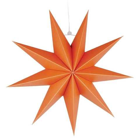Бумажная звезда, 45 см, 9-конечная, Оранжевый
