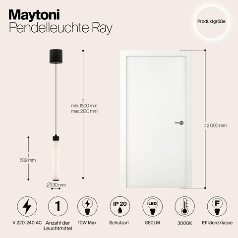 Подвесной светодиодный светильник Maytoni Ray P022PL-L10B