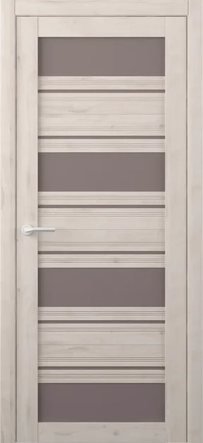 Дверь межкомнатная Альберо (Фрегат) Вест Монтана, цвет кремовый, софт тач, стекло бронза