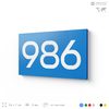 Номер на дверь 986, табличка на дверь для офиса, квартиры, кабинета, аудитории, склада, голубая 120х70 мм, Айдентика Технолоджи