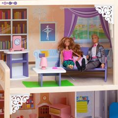 Кукольный домик для Барби "Шарм" (16 предметов мебели, 2 лестницы)