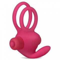 Эрекционное виброкольцо Power DUO clit cockring (розовый)