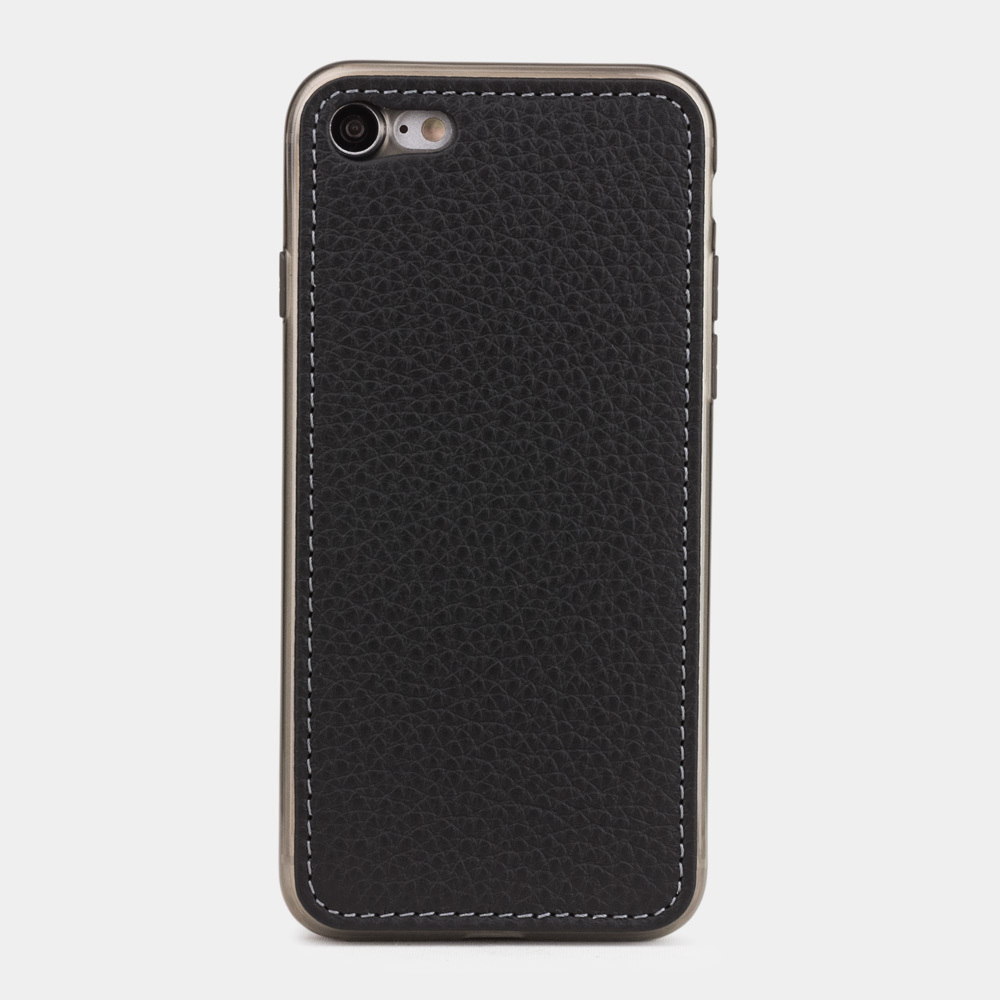 Чехол-накладка для iPhone SE/8 из натуральной кожи теленка, цвета черный мат