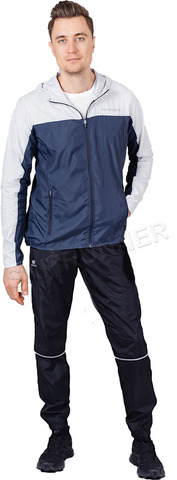 Беговой ветро и влагозащитный костюм Nordski Rain Moon Grey/Navy мужской