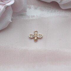 Подвеска Пчела с фианитами 8*10 мм, позолота, П335