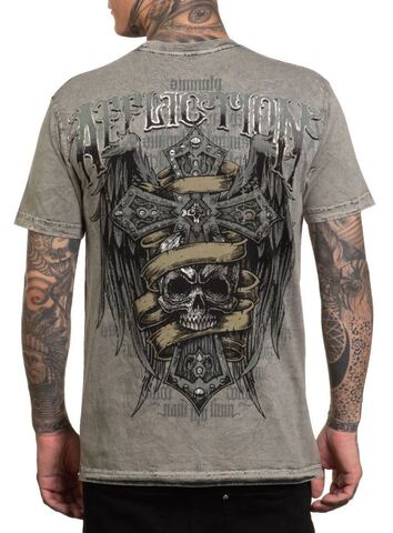 Affliction | Футболка двусторонняя мужская Wage Chaos Rev. Tee A27817 сзади