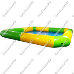 Квадратный надувной бассейн "Зебра", желто-зеленый 6*6*0.65 м