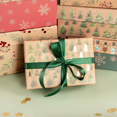 Коробка одиночная, Прямоугольник, Новогодний микс, 23,5*15*9 см, 1 шт.