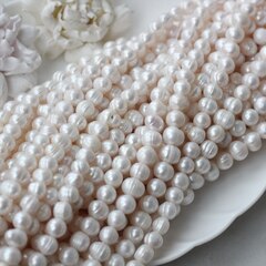 Жемчуг натуральный речной, круглый, 8-11 мм, 1 нить, Ж014