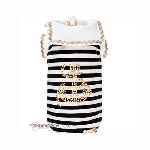 PG325 Маечка для собак, бело-черная "For Pets Only - Anchor T-shirt" (Италия)