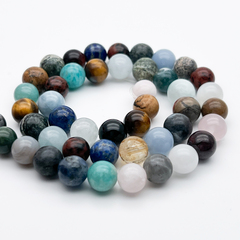 Натуральные камни микс, диаметр около 8-8,6 мм, цена за нить 48 шт