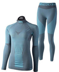 Премиальный тёплый комплект термобелья Mico Warm Control Skintech с высоким воротом для холодной погоды женский