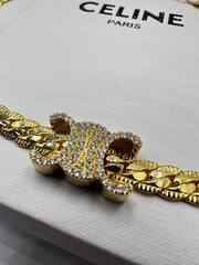 Браслет цепь CELINE с подвеской лого lux