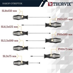 Thorvik SDS07CO Набор отверток стержневых, 7 предметов 52293