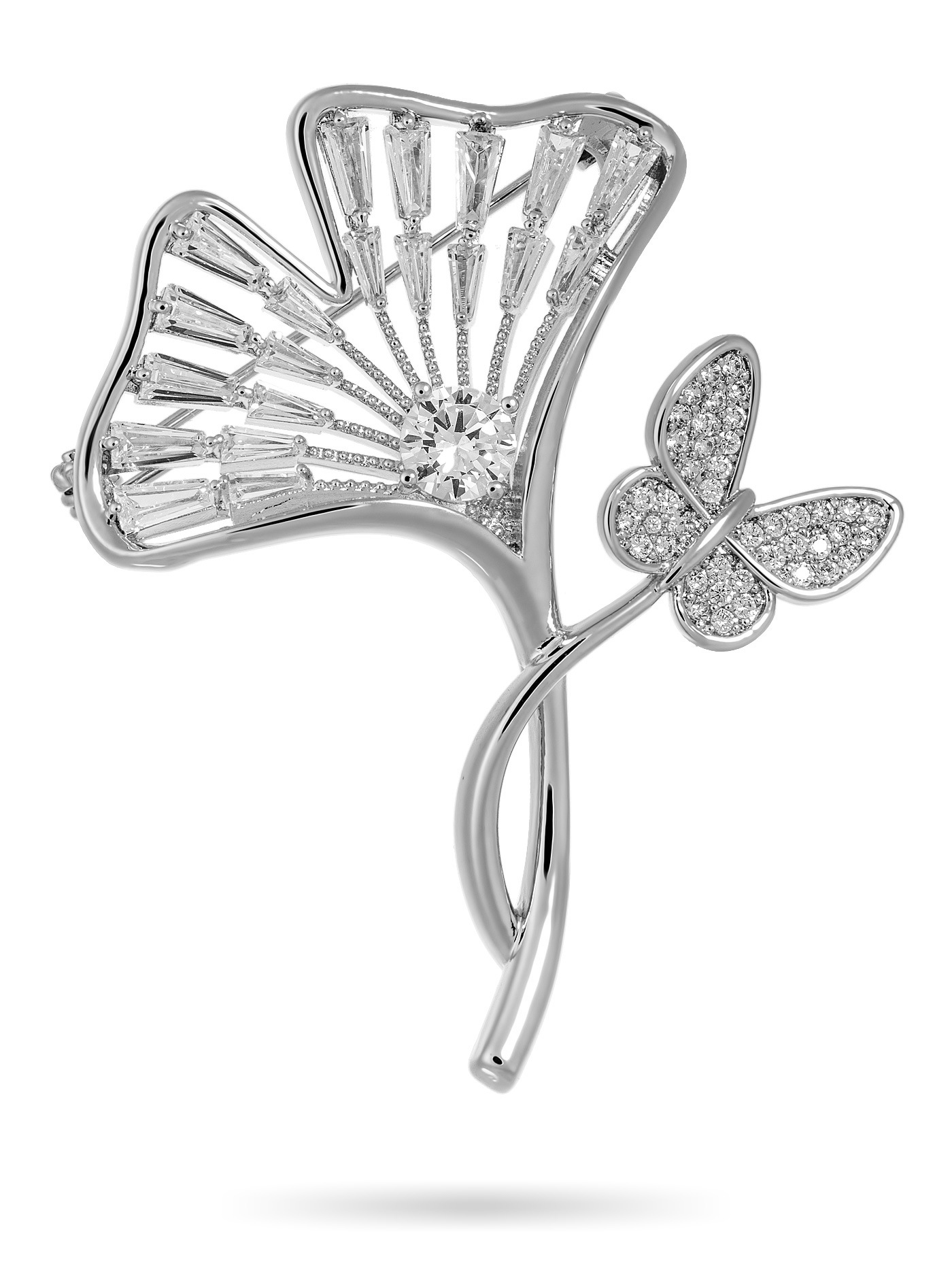 Брошь цветок и бабочка