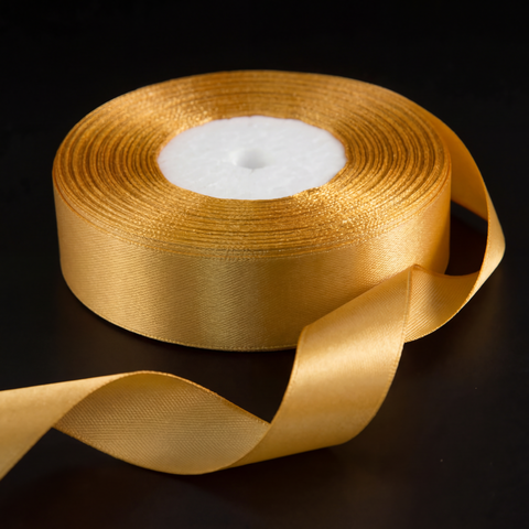 Лента атласная Золотая (157) 25 мм, 25 метров
