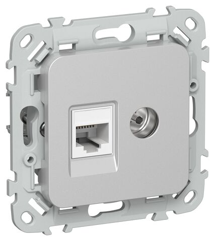 FLITE Роз. 2-я RJ45/TV кат.5Е UTP РКТВ5е-2-0-ФлА ал. IEK