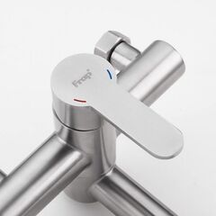 Смеситель для ванны, Frap, корот изл, с картриджем, нерж, F32801