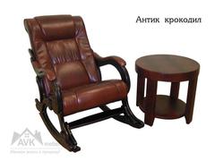 Кресло-качалка Модель 77 Экокожа с журнальным столиком
