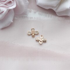 Подвеска Пчела с фианитами 8*10 мм, позолота, П335