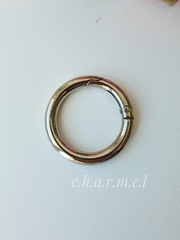 Carabiner ring silver, D 25 mm