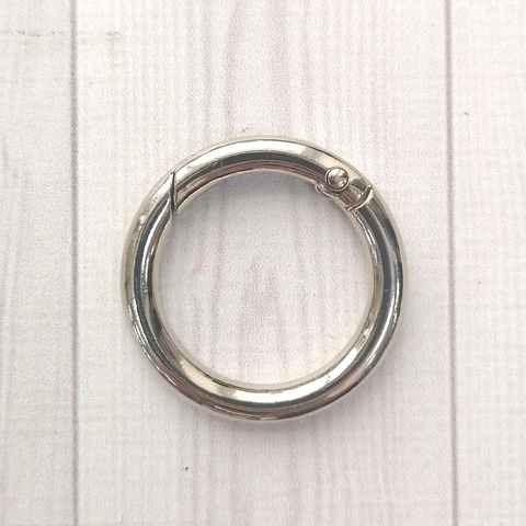Кольцо-карабин, d=25/35 мм, толщина - 5 мм, серебро