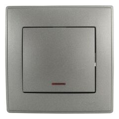 LESYA 705 4141 111 Выключатель с подсветкой черн. графит матовый