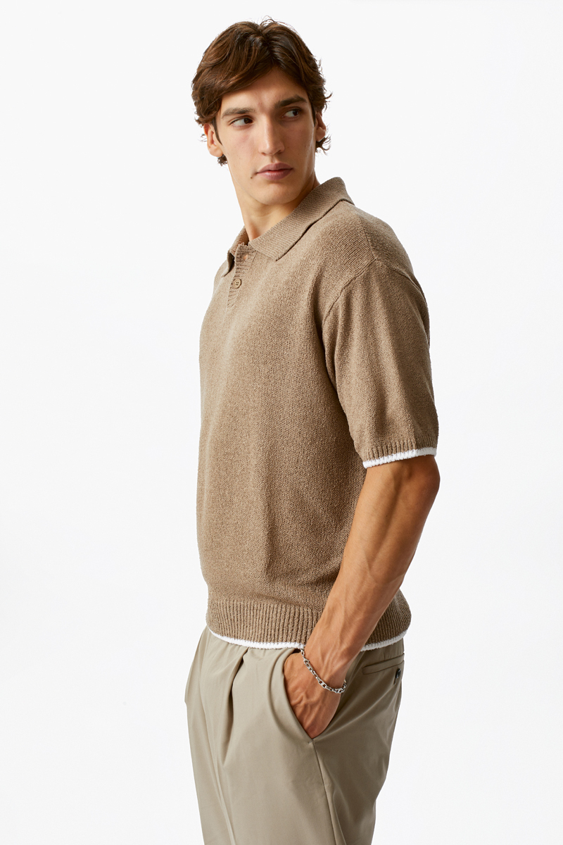 Коричневая футболка-поло The Puh Enter