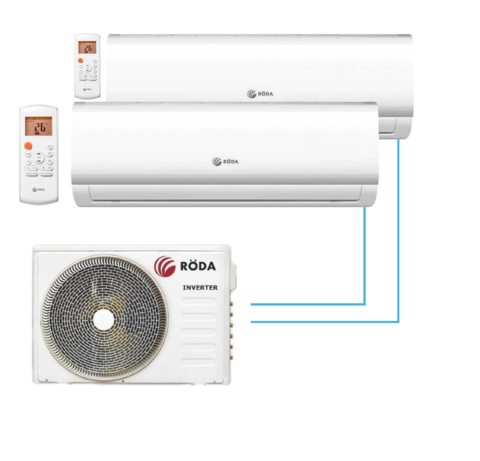 Мульти сплит-система Roda RUI-2M18BB + RSI-M07WB*2