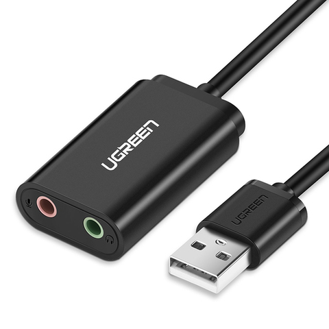 Звуковая карта UGREEN USB 2.0 External Sound Adapter USB to 3.5 mm US205