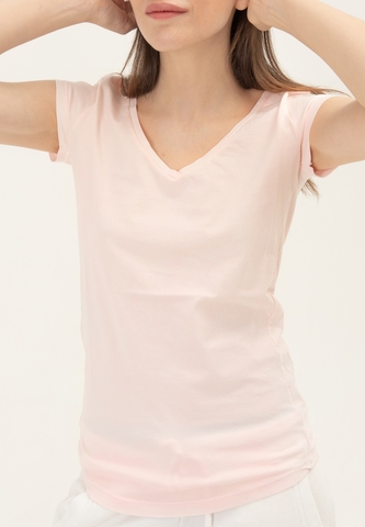 Футболка Bowery NYC V-Neck однотонная Spray Lady Pink