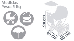 DeCuevas Коляска с сумкой и зонтиком серии Мартина, 90см (80226)