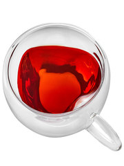 Стеклянная кружка сердечком с двойными стенками "Сердце" 240 мл