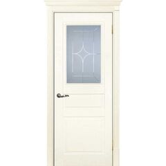 Купить Межкомнатная дверь эмаль Смальта 01 слоновая кость Ral 1013 остеклённая