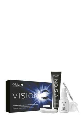 OLLIN PROFESSIONAL VISION НАБОР для окрашивания бровей и ресниц (Иссиня-черный)