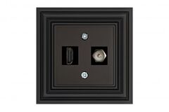 Розетка HDMI TV черный матовый LIREGUS RETRO